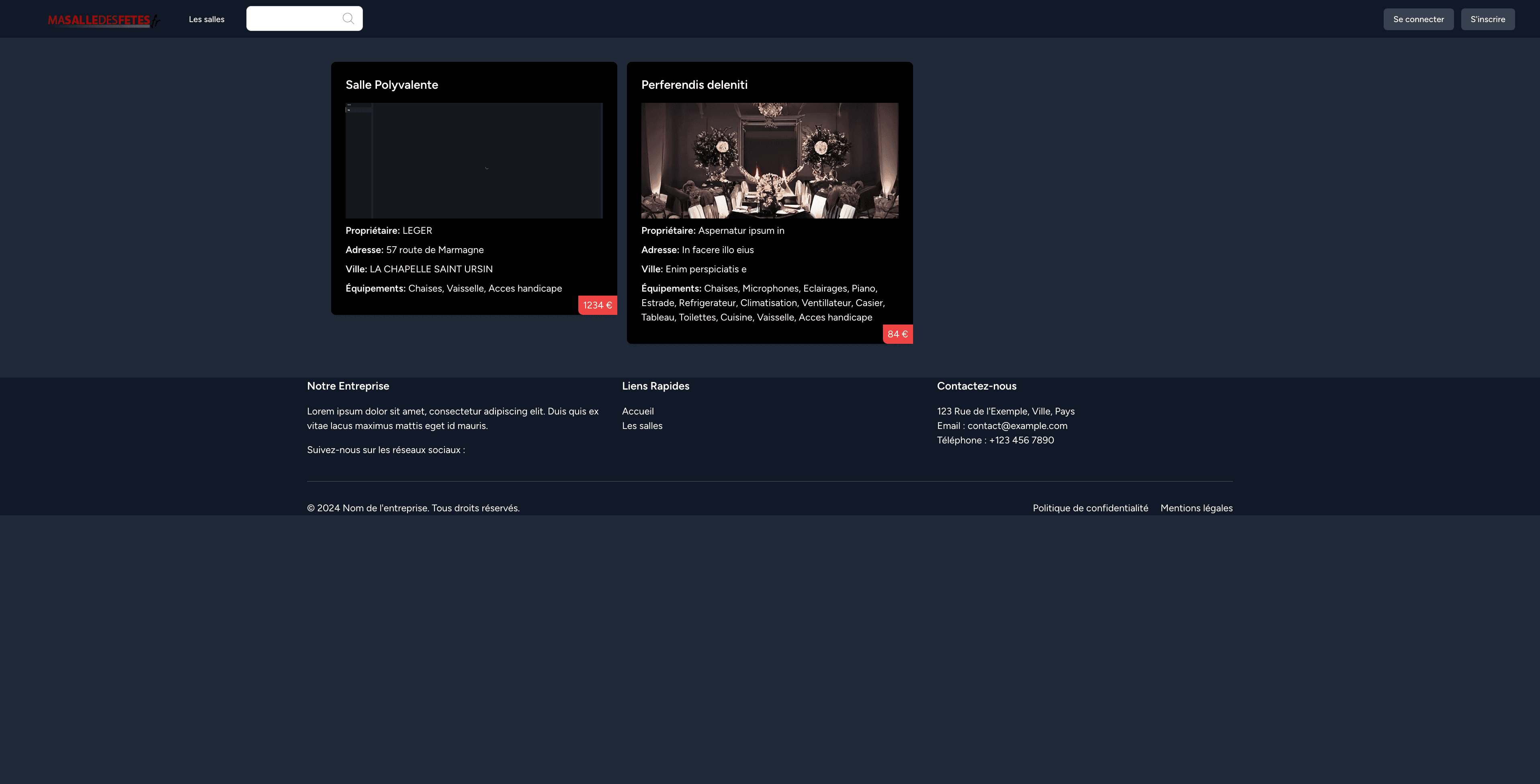 Mes salles des fêtes